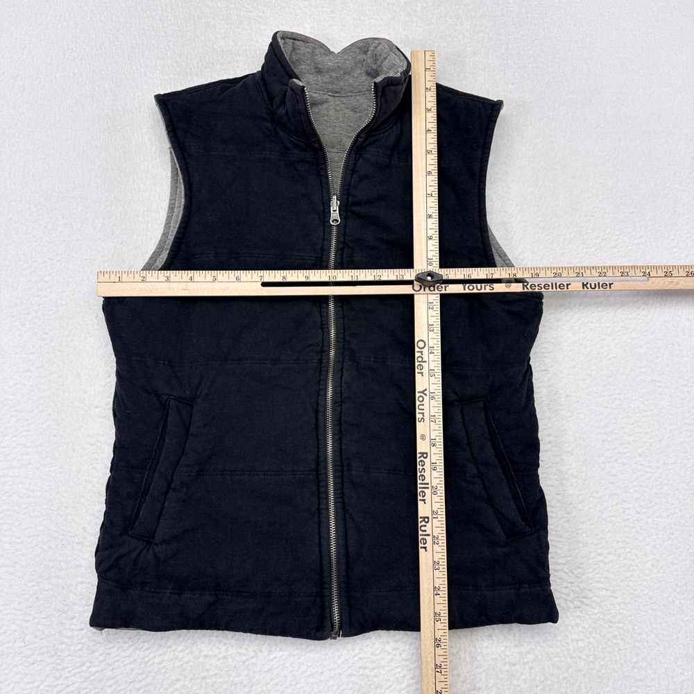 Banana Republic Reversible Vest Mens Size Medium Black / Gray Full Zip Casual - Picture 6 of 8